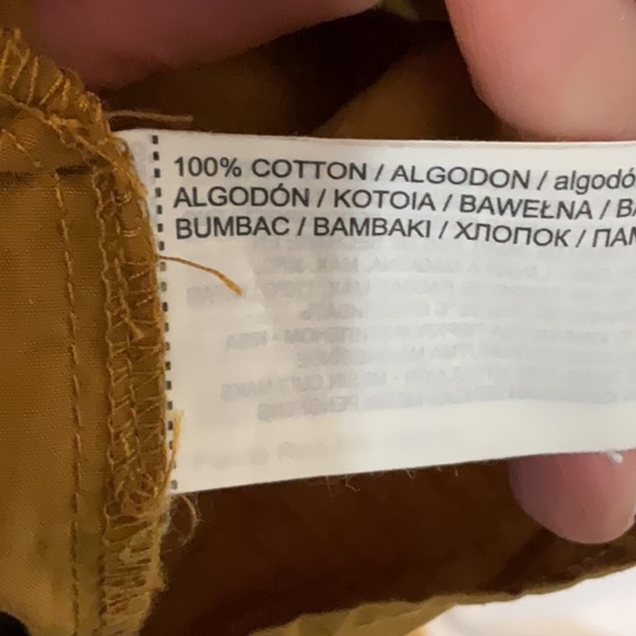 MANGO Mustard brown pure cotton solid drop waist dress size 4 - Picture 4 of 4